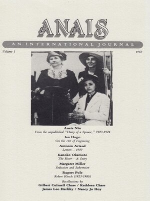 cover image of ANAIS: An International Journal, Volume 1